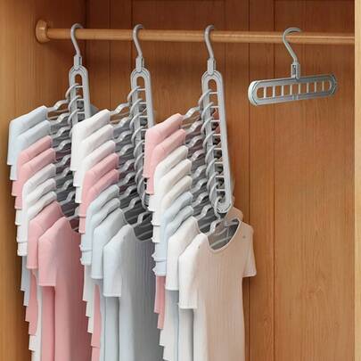 4-Pack 9-Hole Anti Slip Clothes Hanger - A Space Saving Storage Wardrobes, Suitable Multiple Scenarios Such As Shirts And Pants, And A Multifunctional Clothing Sorting Rack Both Home And Dormitory Use XNHD
