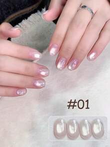 12毫升春夏美甲冰透明清爽美白超亮高密度粉蓝玻璃珠猫眼凝胶指甲油四季流行美甲沙龙套装美甲用品 - 彩色 - 查看 22