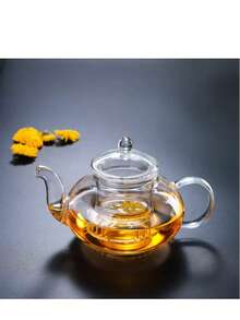 耐热玻璃茶壶，带过滤器和南瓜形手柄，加厚玻璃茶壶，适合家庭使用 - 彩色 - 查看 17