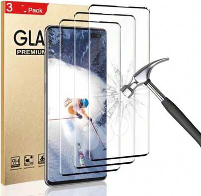 3 Packs Galaxy S10 Plus Screen Protector, 9H Tempered Glass, Ultrasonic Fingerprint Support, 3D Curved, HD Clear Scratch Resistant Compatible With Samsung S10 Plus(6.4 Inch) Glass Screen Protector