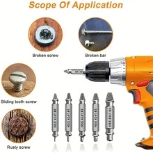 4pcs/6pcs Damaged Screw Extractor Set, High Speed Steel Reverse Thread Broken Bolt Remover Tool, Dual-Ended Screw Extractor, Suitable For Easily Removing Bolts, Screws And Broken Studs - A - View 8