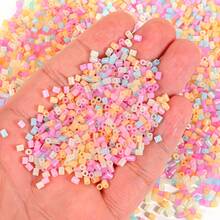 1000pcs 2.6mm Small Square Beads, Multi-Color Mixed Cute Style, Material, DIY Handmade Pendant, Versatile Decorative Set, Holiday Gift Decoration - 2.6mm Puzzle Beads - View 7