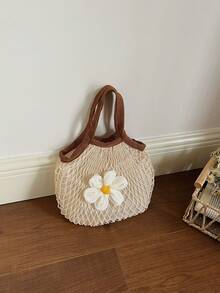 2026 New Fashion Versatile Women's Vacation Beach Bag, Classic 3D Floral Bucket Bag - Multicolor - View 2