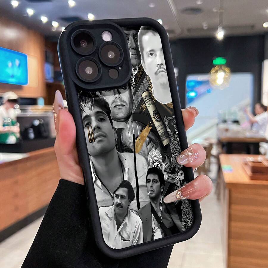 Criminales y dinero en efectivo, oro blanco y negro.funda de teléfono Fundas compatibles con ,Apple,VIVO,OPPO,,, y Honor.Fabricadas en silicona TPU,ofrecen protección contra golpes y caídas. - Negro - Ver 1