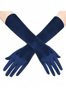 1 双女士歌剧长手套 - 20 年代派对服装 - 及腕缎面茶会歌剧新娘手套 - 公主配饰 - 彩色 - 查看 3