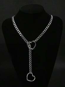 1pc Sexy Heart-Shaped Chain Choker, Sexy Lingerie Accessory, Women's Heart-Shaped Leash Necklace, Multi-Layer Tassel Necklace, Punk Metal Chain Body Jewelry Chain, Sexy Accessory For Couples, Dates, Parties And Performances - Nhiều màu - Xem 2