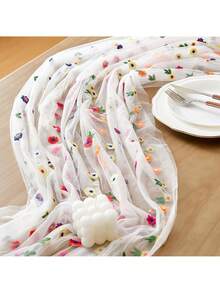 1 Stück 30cm*180cm Gänseblümchen Blumen Tischdecke aus Tüll, geeignet für Sommer und Herbst, hervorragend für Hochzeiten und Partys - Übersicht 7