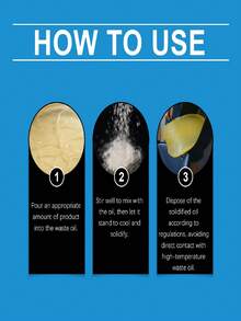 jakehoe Solidificador de aceite - Solidifica fácilmente varios aceites residuales en la cocina, fácil de limpiar, no irritante, adecuado para el hogar, pequeños restaurantes y cafeterías - En polvo - Ver 4