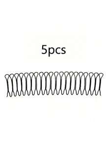 5pcs/10pcs Wavy Bangs Hair Clips, Elegant Hollow Oval Alloy Hair Styling Tools For Taming Flyaway Hair, Solid Color, Suitable For Ages 14+. Includes Headband, Detangling Brush, Mini Hair Brush, Ball Brush, Edge Brush & Comb Set. Hair Band Hair Hoop Travel Accessories,Festival,Birthday - Multicolor - View 7