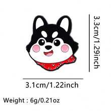 可爱卡通宠物狗珐琅徽章 趣味动物盆栽黑猫胸针翻领别针徽章 背包服装配饰 时尚首饰 朋友礼物 - 黑色 - 查看 22