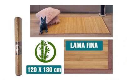 MEJORADA Alfombra de Bambú Antideslizante para Baño, Entrada o Cocina, Tapete Enrollable Estilo Natural para Pasillo, Sauna o Balcón, Varios Tamaños