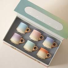 1个装咖啡杯 小容量早餐杯 陶瓷杯礼盒套装，清爽水杯 创意陶瓷纪念杯 适用于早餐和下午茶，高品质 - 咖啡杯100ml - 查看 1