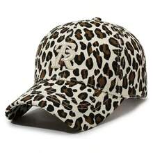 1 chiếc mũ lưỡi trai in họa tiết da báo thêu chữ thời trang, mũ snapback chống nắng ngoài trời sáng tạo. - Nhiều màu - Xem 5