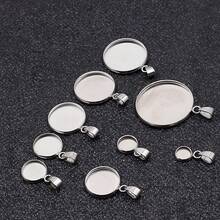 10 chiếc đế tròn bằng thép không gỉ, đường kính 6-30mm, thích hợp để làm trang sức, tự làm vòng cổ, vòng tay. - Mặt dây chuyền - Xem 6