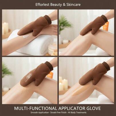 双层自晒黑去角质手套