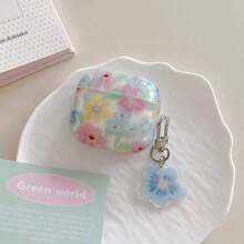 Transparent Floral Pro 3 Protective Case, Noise Cancelling Apple Pro 3rd Generation Bluetooth Earphone Cover - Multicolor - View 2