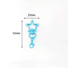 5pcs Candy Color Pentagram Lobster Clasp Spring Rings, DIY Keychain Creative Rotating Pendant Accessories - Five-pointed Star Keychain - View 4