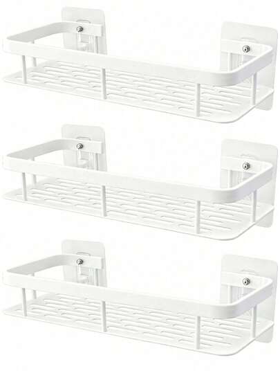 1/2/3 Chiếc [Tiết kiệm không gian | Không cần khoan] Kệ đựng đồ dùng nhà tắm treo tường dung tích lớn | Lắp đặt không cần khoan, tiết kiệm không gian, dễ lắp đặt | Kệ lưu trữ treo tường cho phòng tắm và nhà bếp để đựng đồ dùng vệ sinh cá nhân, mỹ phẩm và các vật dụng khác