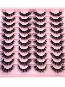 HBZGTLAD 20 Pairs Assorted Styles Fluffy Thick False Eyelashes, Natural Looking Cat Eye, Wispy, Fanned Out Lashes, Reusable For Daily Wear And Lash Practice - Black - View 7