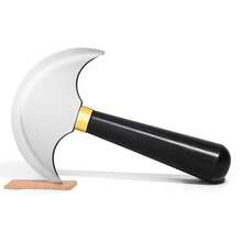 [Free Shipping]Round Head  With Ebony Wooden Handle, Leather WorFKing Tool, Sharp Cutting Tool, Round Cutting Edge For Cutting, Skiving, Crafting & Artistic Project (S) - Small - View 1