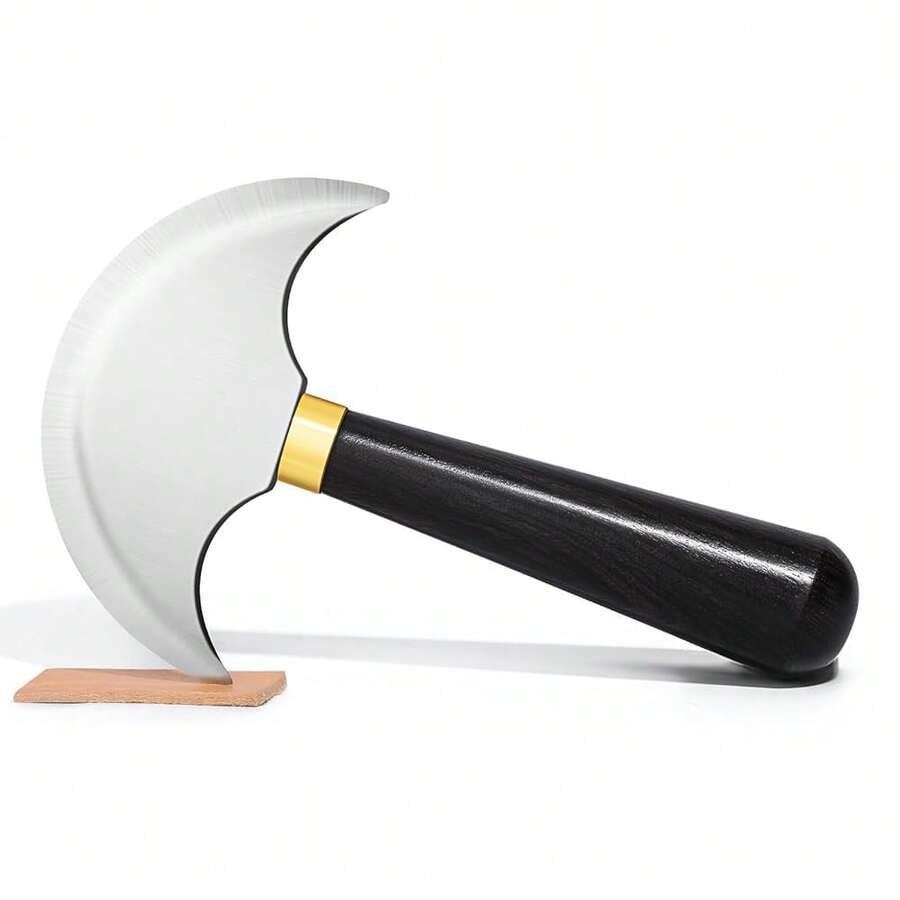 [Free Shipping]Round Head  With Ebony Wooden Handle, Leather WorFKing Tool, Sharp Cutting Tool, Round Cutting Edge For Cutting, Skiving, Crafting & Artistic Project (S) - Small - View 1