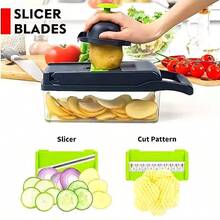This 16-Piece Vegetable Cutting Tool Set Features Multiple Functions For Dicing, Shredding, And Slicing. It Includes A Drain Basket And Storage Box, A Cut-Resistant Design, And Is Suitable For Various Fruits And Vegetables, Maximizing Kitchen Efficiency.Mother's Day,Mom,Mother's Day Gift,Flower,Jewelry,Mother's Day Decorations,Mother's Day Party Supplies,Women,Pink,Gift Set - 綠色16顆 - 查看 5