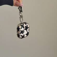 透明星形图案耳机保护套，亚克力防摔保护壳，兼容苹果Pro 3/2/4，节日礼物，适合送给女朋友 - 黑與白 - 查看 7