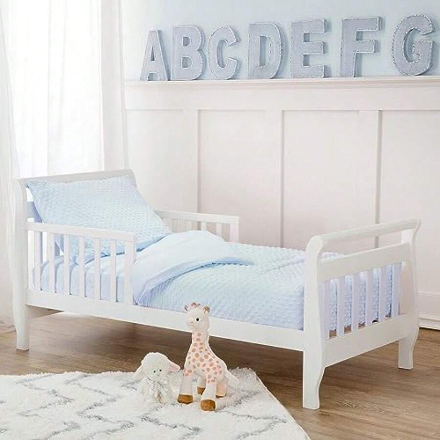 American Baby Company Heavenly Soft Minky Dot Juego de ropa de cama para niños pequeños azul 4 piezas para niños y niñas - Azul - Ver 1