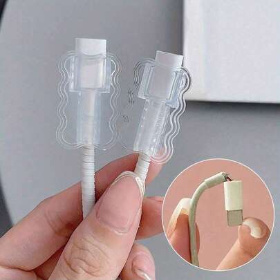 10 piezas/5 piezas/1 pieza Fundas de cable de resina acrílica: Protege tus cables de daños y roturas, y evita que se desgasten o se desprendan. Cubierta protectora de carga, accesorios para teléfonos, protector de cables, regalo del Día de la Madre