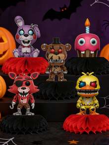 Five Nights at Freddy's 5件套蜂窝状装饰品，熊主题派对装饰品，卡通游戏派对用品，小礼物，派对小礼品 - 5 - 查看 3