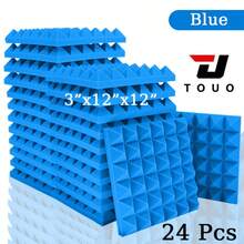 TOUO 6-48 片装吸音泡沫板，8 色金字塔形墙面隔音板，高密度防火隔音泡沫，适用于录音棚墙壁和天花板 - 金字塔 - 查看 49