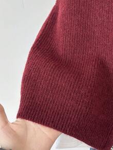 Autumn/Winter New Ribbed Knit Vest, Coffee Color, Sleeveless, Double Zipper, Casual Commute Layering Essential - Burgundy - View 3