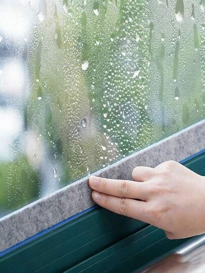 3 rollos de tiras absorbentes anti-condensación para ventanas - Cinta de gel anti-condensación autoadhesiva y reutilizable - Tiras de fieltro sellantes absorbentes de humedad para absorber el agua y mantener