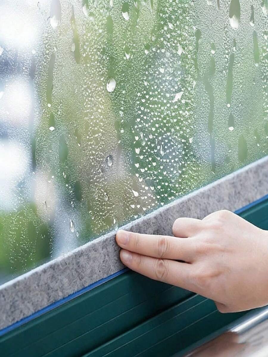 3 cuộn băng dính thấm hút chống ngưng tụ hơi nước cho cửa sổ - Băng keo gel tự dính, có thể tái sử dụng, chống ngưng tụ hơi nước - Dải niêm phong bằng nỉ thấm hút ẩm để hút nước và giữ cho cửa sổ luôn khô ráo.