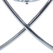 Dining Table With Chrom Metal Legs And Tempered Glass Top, Modern And Space-Saving Kitchen Table For Living Room, Chrom Metal Legs - + Glass + Metal - View 10