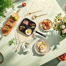 四合一铸铁煮蛋器，不粘单柄煎锅，可用洗碗机清洗，适用于电炉，多功能厨房小工具，可用于煎饼、煎蛋等。 - 查看 11