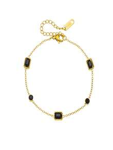 1Pc Fashion Minimalist Advanced Gold Plated Stainless Steel Chain Bracelet - Style 1 - View 7