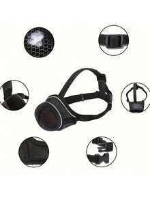 Rọ mõm chó bằng nylon mềm, thoáng khí, có thể điều chỉnh, phản quang, làm từ lưới và chất liệu phản quang. - Nhiều màu - Xem 10