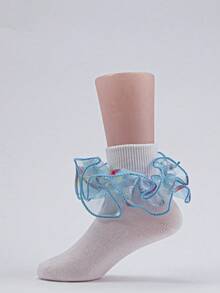 2 pares de calcetines de ballet con volantes para bebés/niños pequeños/niños, apropiados para bebés/niños pequeños/niños - Multicolor - Ver 2