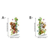 1/2 piezas Adorable ardilla y conejo Calcomanía estática para ventana con flores de primavera y mariposa para decoración de habitación infantil, guardería, hogar, tienda y puerta de vidrio - Pegatinas de animales para ventanas - Ver 10