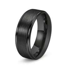 1 chiếc nhẫn thép không gỉ dây vonfram tối giản, thiết kế đa năng unisex. - màu đen - Xem 3