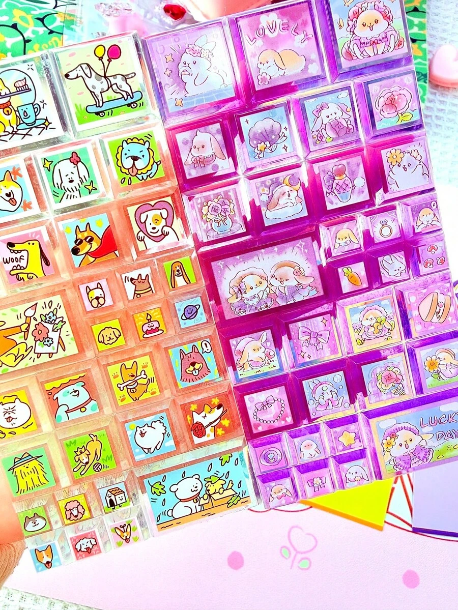 Pack d'autocollants de sceau de blocs tombants mignons, autocollants thème animal de bande dessinée imperméables, convenant pour les journaux, les albums photos, les coques de téléphone, les artisanats DIY, les fournitures de papeterie pour enfants et adolescents, la décoration de la maison, les décorations de fête, les cadeaux d'anniversaire, divers cadeaux de vacances, les fournitures à la mode, le DIY - Multicolore - Voir 1