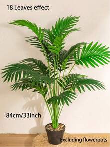 1 包大型人造棕榈树植物，仿真热带盆栽，高大桌面棕榈树装饰，适用于家庭办公室地面装饰 - 綠色 - 查看 15