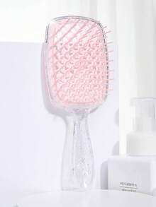 1pc Transparent Handle Hollow Comb, Transparent Shiny Hollow Hairdressing Comb, Styling Comb, Anti-Static Scalp Massage Comb, Dry & Wet Styling Tool, Transparent Comb, Dry & Wet Styling Tool, Smooth Hair Comb, Natural Curl Hair Massage Comb, Suitable For Straight & Curly Hair - Ladies Gentle Smooth Hair Comb - Multicolor - View 10