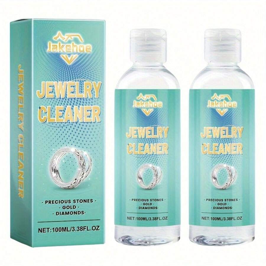 2pcs Professional Jewelry Cleaning Solution | Multi-Functional Jewelry Cleaner. Effectively Removes Rust And Oxidation, A Polishing Agent That Enhances The Shine Of Silver And Platinum Jewelry, A Gentle, , And Long-Lasting Cleaning Solution. - Green (2pcs) - View 1
