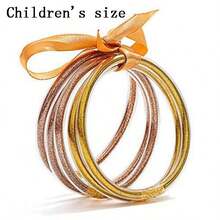 5pcs Mixed Glitter Filled Bracelets - Soft Glitter Silicone Shiny Color Bracelets - Children's Size - View 15