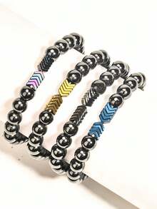 1件男女通用磁性手链，有助于增强免疫力，缓解关节炎和腕管疼痛，磁疗瘦身脚链，促进血液循环 - 彩色 - 查看 4