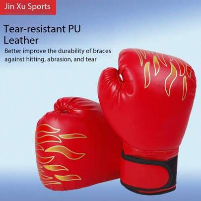 1 Set Boxing Gloves, Punching Bag For Free Fighting, Muay Thai, MMA Training, Flame Boxing Training Gloves