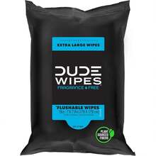 18 Counts Unisex DUDE Wipes Unscented Extra-Large Flushable Wipes Plant Sourced Fibers Septic Infused With Vitamin E Aloe For Sensitive Skin Daily Hygiene Home Travel Use - 1 - Xem 7
