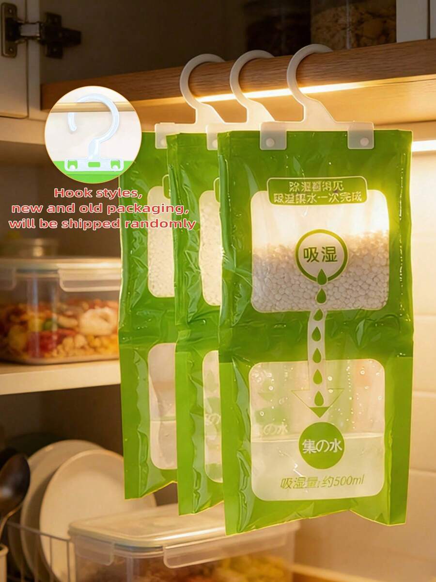 5pcs Wardrobe Dehumidifier Bags, Hanging Mold & Moisture Proof Pouches For Kitchen/Bathroom/Closet/Car - Multicolor - View 1
